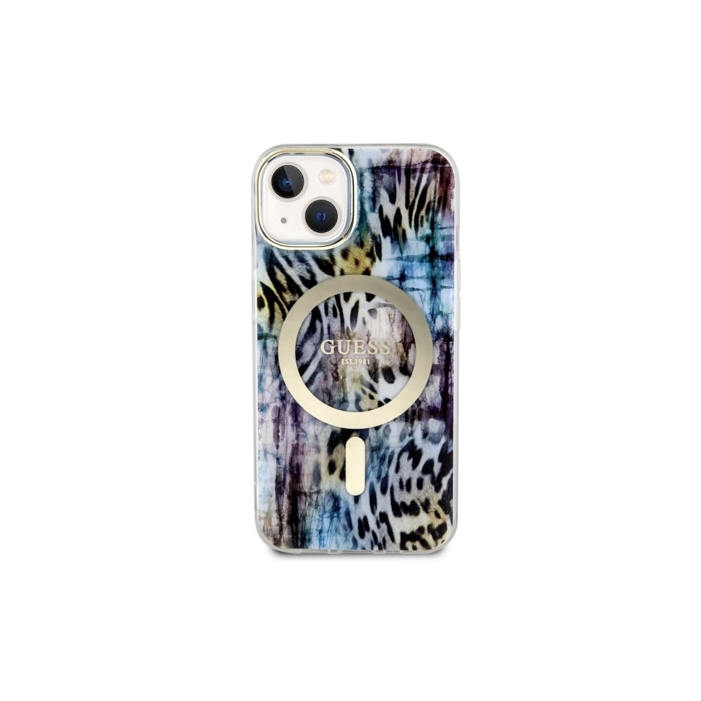 Etui Guess GUHMP14SHLEOPWB Apple iPhone 14 niebieski/blue hardcase Leopard MagSafe