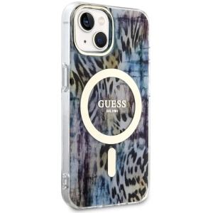 Etui Guess GUHMP14SHLEOPWB Apple iPhone 14 niebieski/blue hardcase Leopard MagSafe