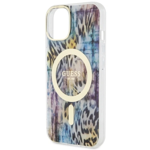 Etui Guess GUHMP14SHLEOPWB Apple iPhone 14 niebieski/blue hardcase Leopard MagSafe