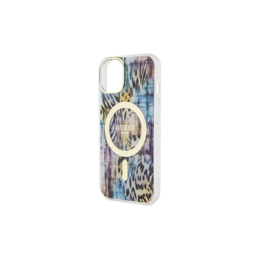 Etui Guess GUHMP14SHLEOPWB Apple iPhone 14 niebieski/blue hardcase Leopard MagSafe