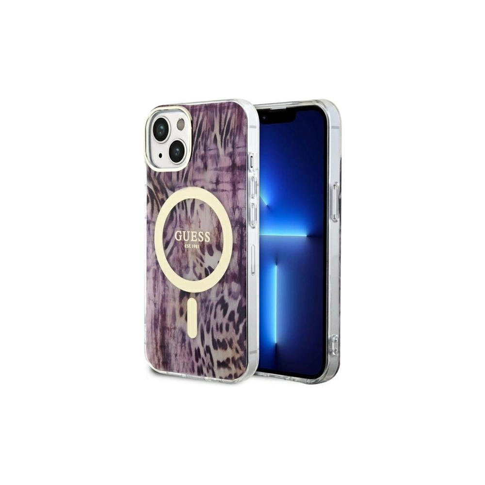 Hurtownia GSM - Etui Guess GUHMP14SHLEOPWP Apple iPhone 14 rosa/pink Hardcase Leopard MagSafe - GUE2520 - {ean13} - Hurt