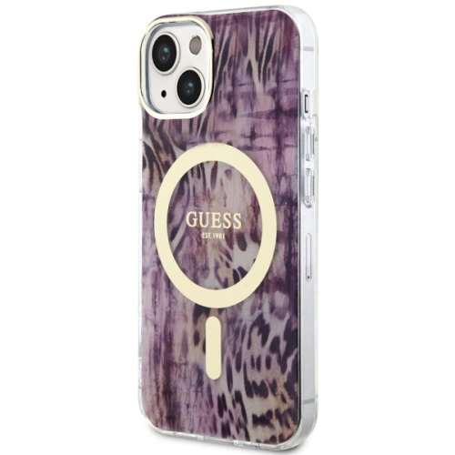 Etui Guess GUHMP14SHLEOPWP Apple iPhone 14 różowy/pink hardcase Leopard MagSafe