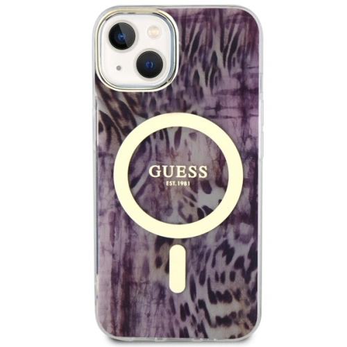 Etui Guess GUHMP14SHLEOPWP Apple iPhone 14 różowy/pink hardcase Leopard MagSafe