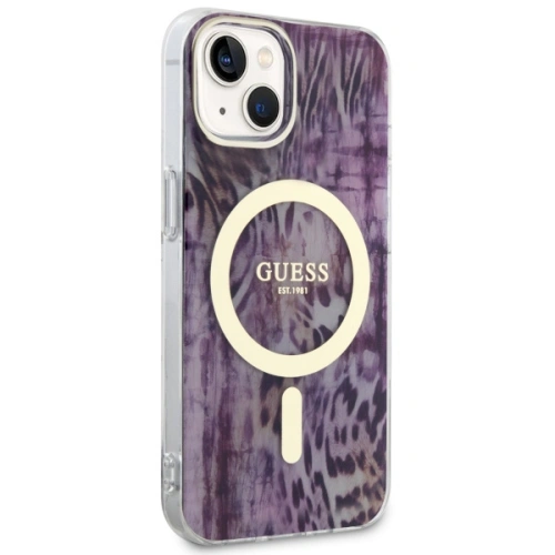 Etui Guess GUHMP14SHLEOPWP Apple iPhone 14 różowy/pink hardcase Leopard MagSafe