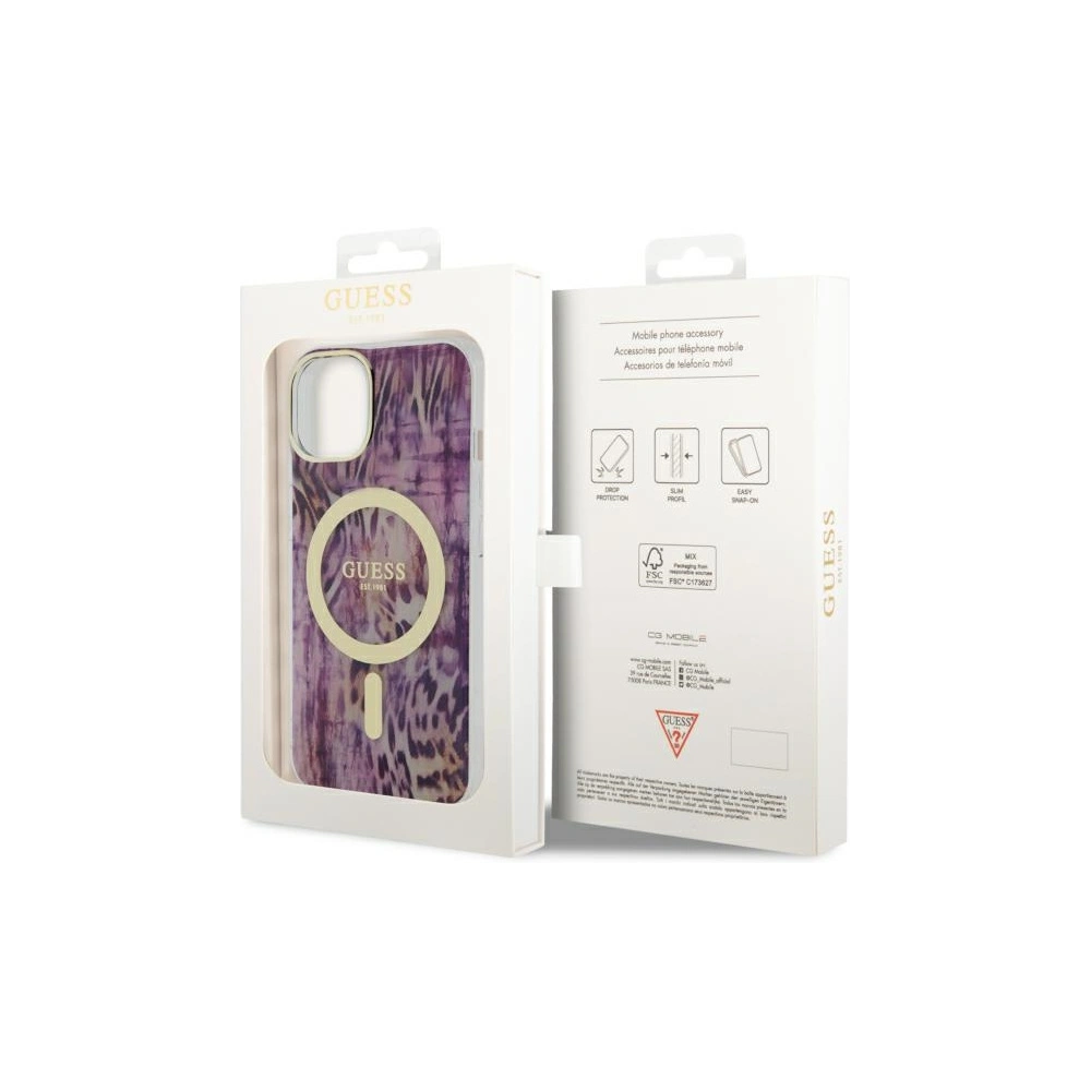 Hurtownia GSM - Etui Guess GUHMP14SHLEOPWP Apple iPhone 14 rosa/pink Hardcase Leopard MagSafe - GUE2520 - {ean13} - Hurt
