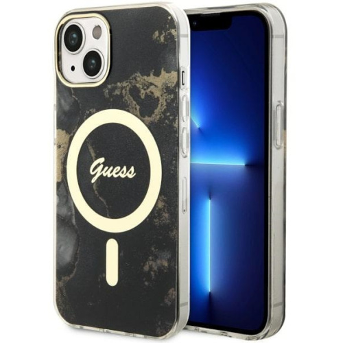 Hurtownia Guess - 3666339115753 - GUE2521 - Etui Guess GUHMP14SHTMRSK Apple iPhone 14 czarny/black hardcase Golden Marble MagSafe - B2B homescreen