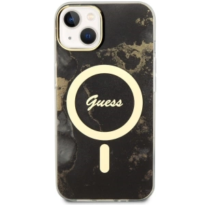 Etui Guess GUHMP14SHTMRSK Apple iPhone 14 czarny/black hardcase Golden Marble MagSafe
