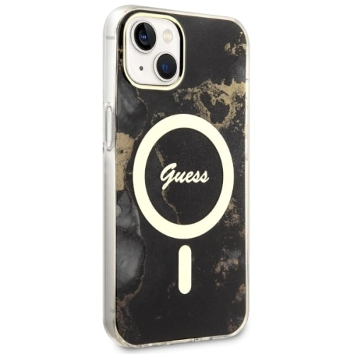 Etui Guess GUHMP14SHTMRSK Apple iPhone 14 czarny/black hardcase Golden Marble MagSafe