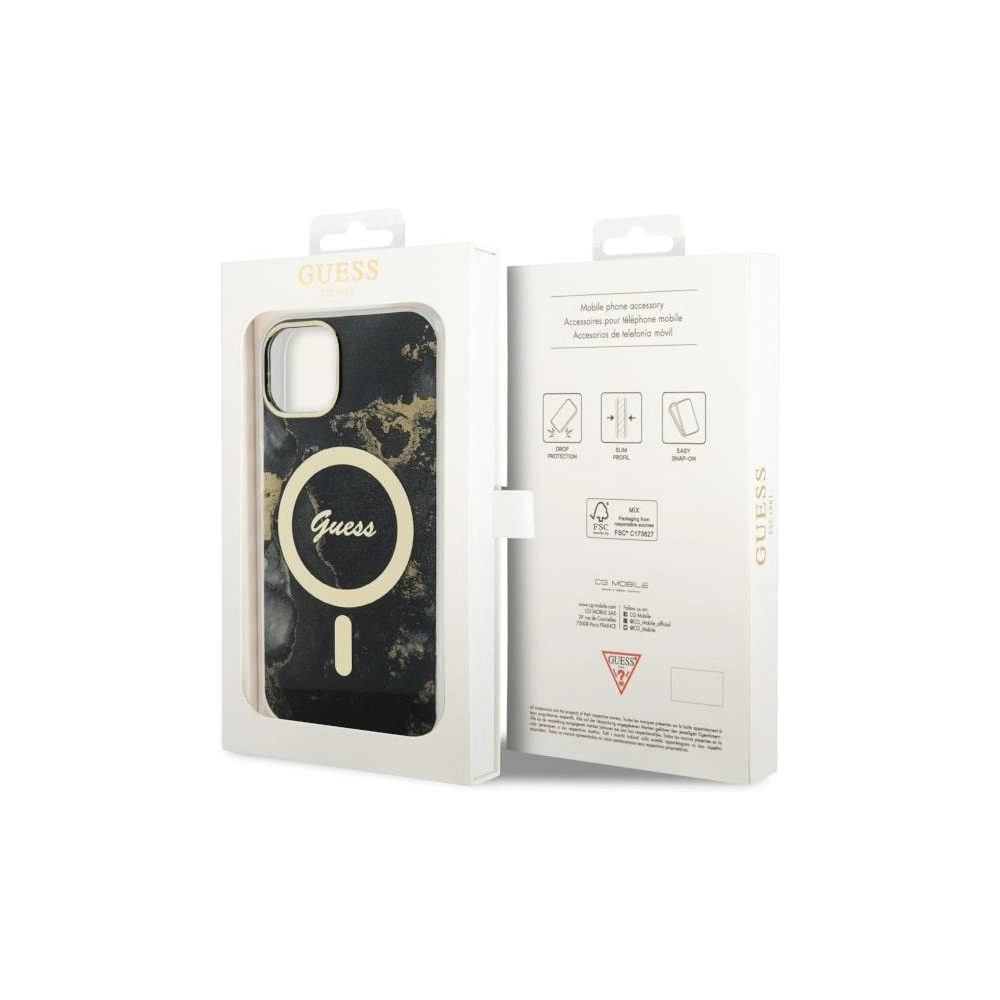 Hurtownia GSM - Etui Guess GUHMP14SHTMRSK Apple iPhone 14 czarny/black hardcase Golden Marble MagSafe - GUE2521 - {ean13} - Hurt