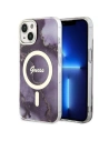 Etui Guess GUHMP14SHTMRSU Apple iPhone 14 purpurowy/purple hardcase Golden Marble MagSafe