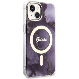 Etui Guess GUHMP14SHTMRSU Apple iPhone 14 purpurowy/purple hardcase Golden Marble MagSafe