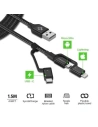 Hurtownia GSM - Spigen C10I3 3in1 USB-C, Lightning și cablu microUSB 150cm Negru - SPN770BLK - {ean13} - Hurt