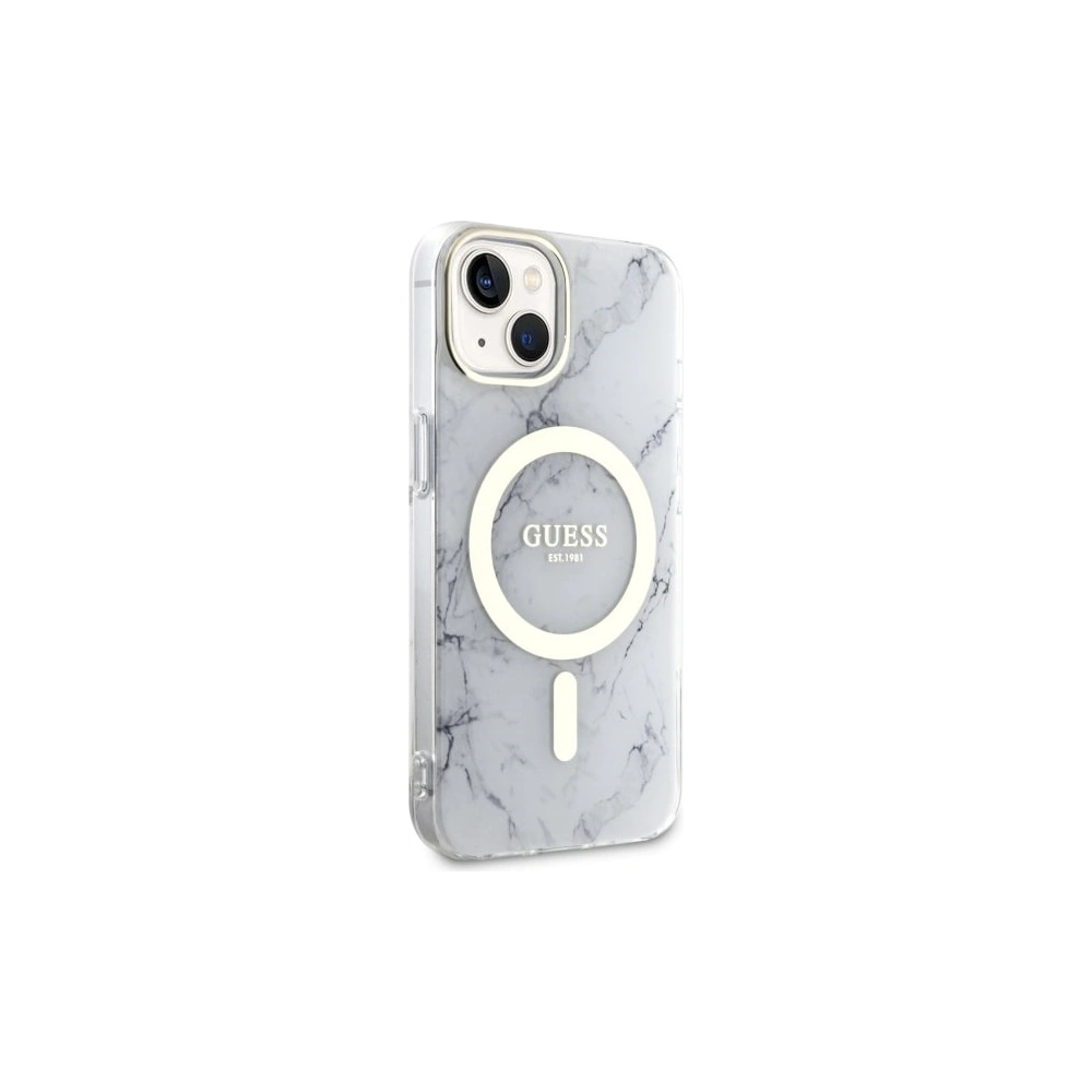 Etui Guess GUHMP14SPCUMAH Apple iPhone 14 biały/white hardcase Marble MagSafe