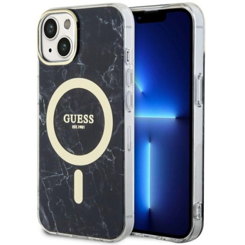 Hurtownia Guess - 3666339127244 - GUE2524 - Etui Guess GUHMP14SPCUMAK Apple iPhone 14 czarny/black hardcase Marble MagSafe - B2B homescreen