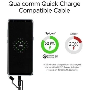 Spigen C10I3 3in1 USB-C & Lightning & microUSB Cable 150cm Black