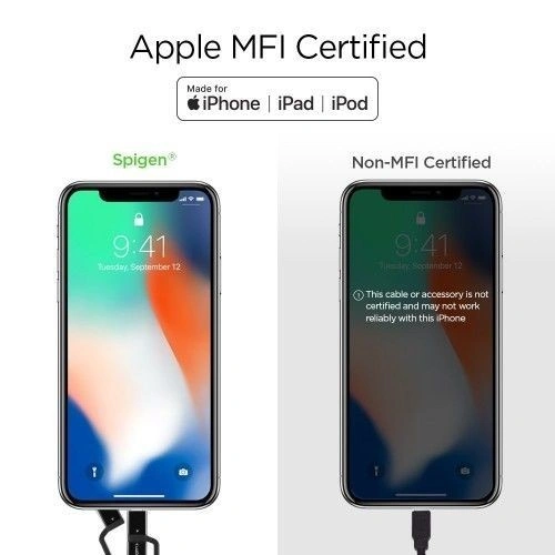 Spigen C10I3 3w1 USB-C, Lightning & microUSB Cable 150cm Black