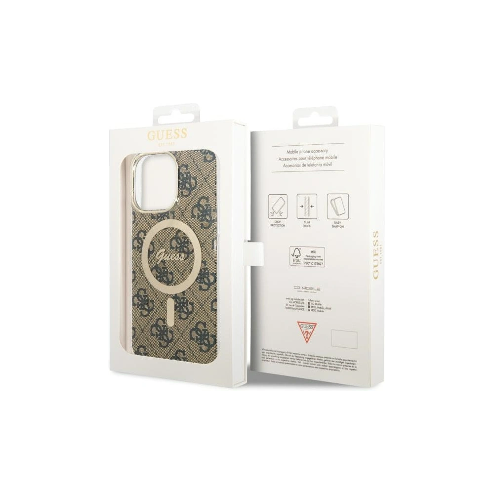 Wholesale Guess GUHMP14XH4STW Apple iPhone 14 Pro Max brown hardcase 4G MagSafe - GUE2528 - {ean13} - Hurt