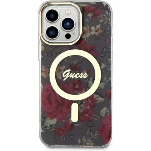 Guess GUHMP14XHCFWSA Apple iPhone 14 Pro Max khaki hardcase Flower MagSafe