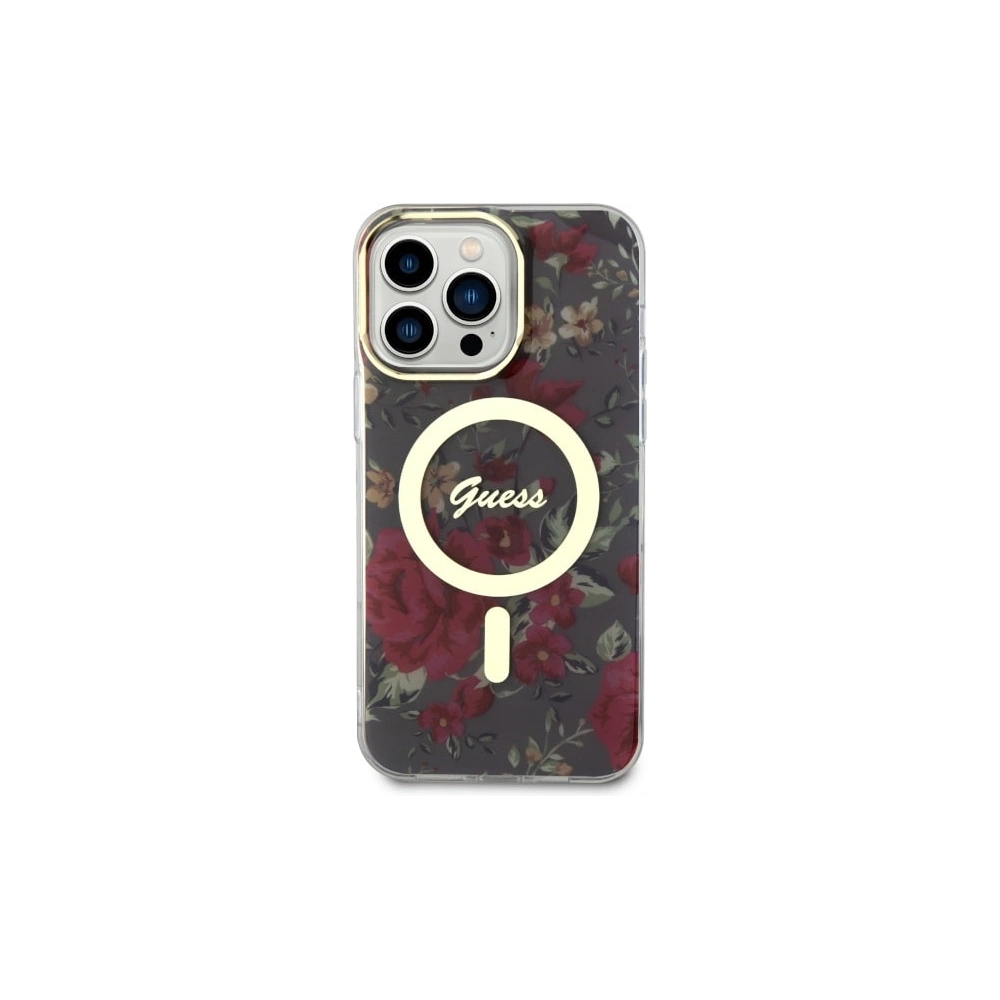 Wholesale Guess GUHMP14XHCFWSA Apple iPhone 14 Pro Max khaki hardcase Flower MagSafe - GUE2529 - {ean13} - Hurt