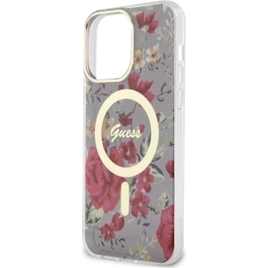 Guess GUHMP14XHCFWSA Apple iPhone 14 Pro Max khaki hardcase Flower MagSafe