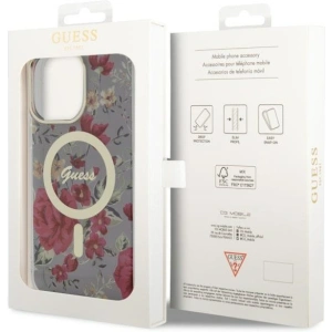 Guess GUHMP14XHCFWSA Apple iPhone 14 Pro Max khaki hardcase Flower MagSafe