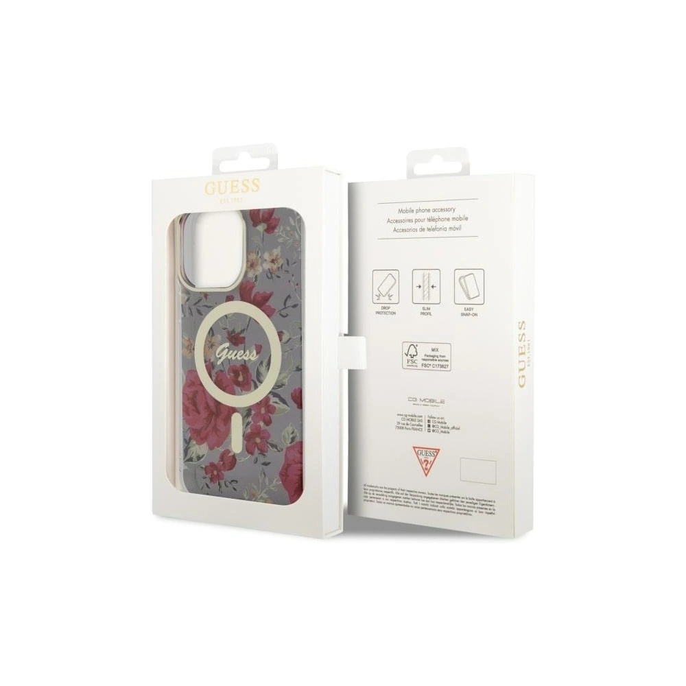 Hurtownia GSM - Etui Guess GUHMP14XHCFWSA Apple iPhone 14 Pro Max zöld/khaki hardcase Flower MagSafe - GUE2529 - {ean13} - Hurt