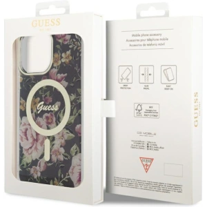 Guess GUHMP14XHCFWSK Apple iPhone 14 Pro Max black hardcase Flower MagSafe
