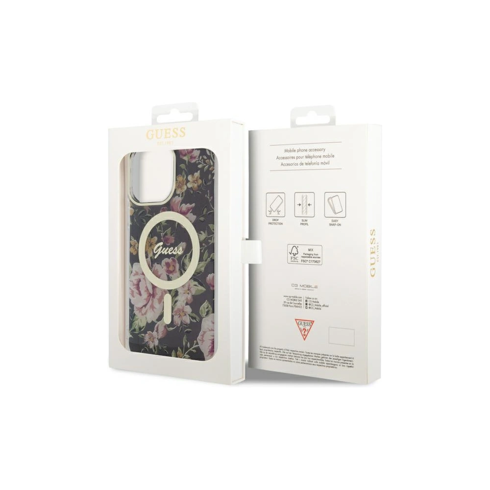Hurtownia GSM - Etui Guess GUHMP14XHCFWSK Apple iPhone 14 Pro Max schwarz/black hardcase Flower MagSafe - GUE2530 - {ean13} - Hurt
