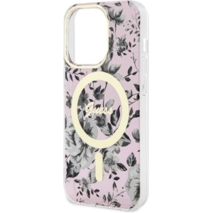 Guess GUHMP14XHCFWSP Apple iPhone 14 Pro Max pink hardcase Flower MagSafe