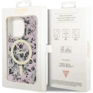 Guess GUHMP14XHCFWSP Apple iPhone 14 Pro Max pink hardcase Flower MagSafe