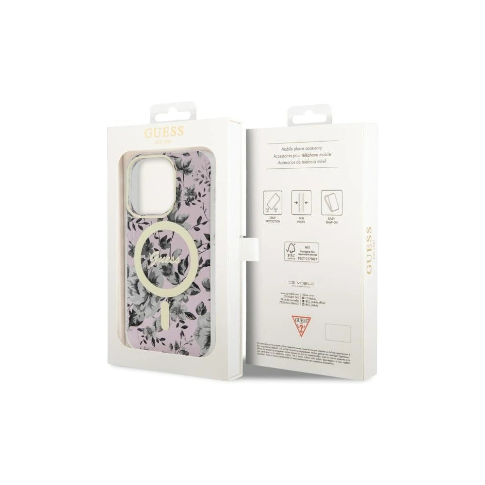 Hurtownia GSM - Etui Guess GUHMP14XHCFWSP Apple iPhone 14 Pro Max rosa/pink Hardcase Flower MagSafe - GUE2531 - {ean13} - Hurt