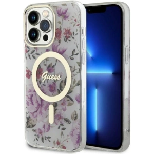 Hurtownia GSM - Etui Guess GUHMP14XHCFWST Apple iPhone 14 Pro Max transparentes Hardcase Flower MagSafe - GUE2532 - {ean13} - Hurt