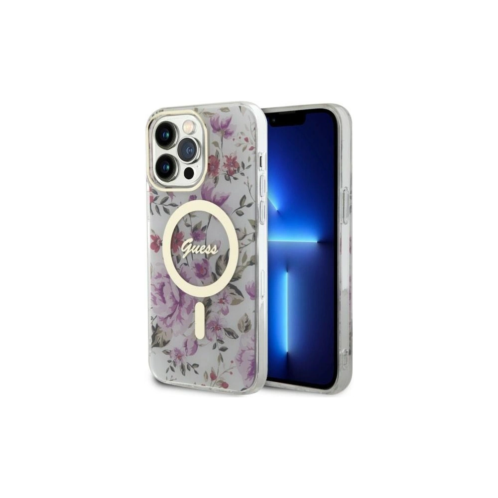 Hurtownia GSM - Etui Guess GUHMP14XHCFWST Apple iPhone 14 Pro Max transparentes Hardcase Flower MagSafe - GUE2532 - {ean13} - Hurt