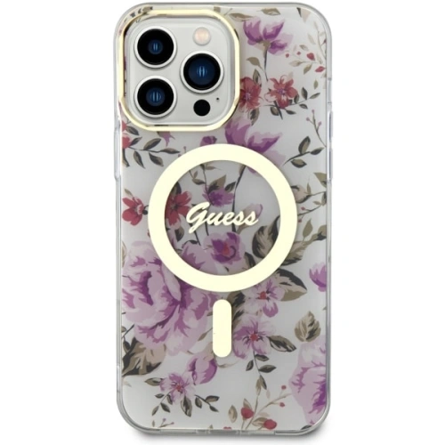 Etui Guess GUHMP14XHCFWST Apple iPhone 14 Pro Max transparent hardcase Flower MagSafe