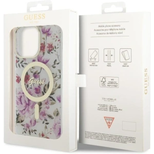 Guess GUHMP14XHCFWST Apple iPhone 14 Pro Max transparent hardcase Flower MagSafe