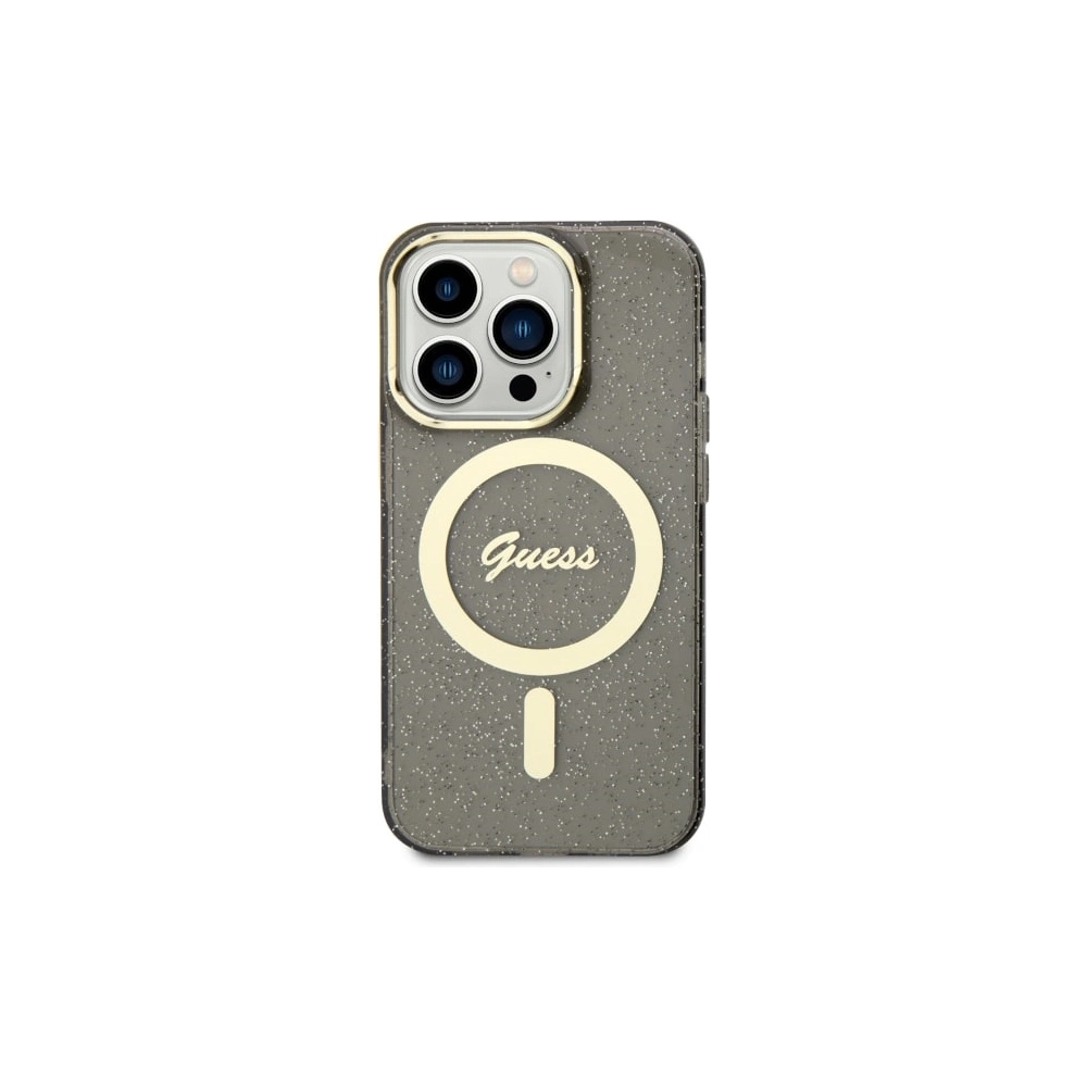 Hurtownia GSM - Etui Guess GUHMP14XHCMCGK Apple iPhone 14 Pro Max schwarz/black hardcase Glitter Gold MagSafe - GUE2533 - {ean13} - Hurt