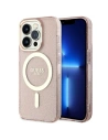 Etui Guess GUHMP14XHCMCGP Apple iPhone 14 Pro Max rosa/pink hardcase Glitter Gold MagSafe