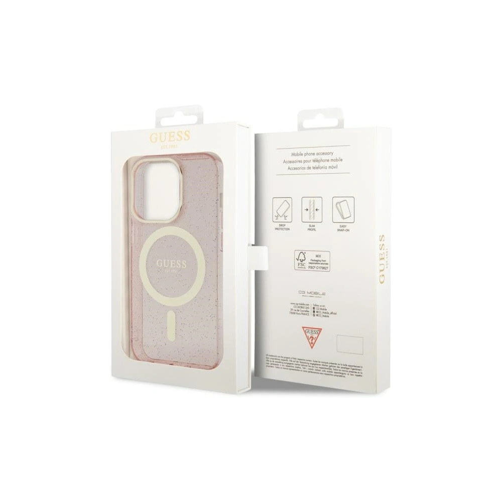 Hurtownia GSM - Etui Guess GUHMP14XHCMCGP Apple iPhone 14 Pro Max rózsaszín/pink hardcase Glitter Gold MagSafe - GUE2534 - {ean13} - Hurt