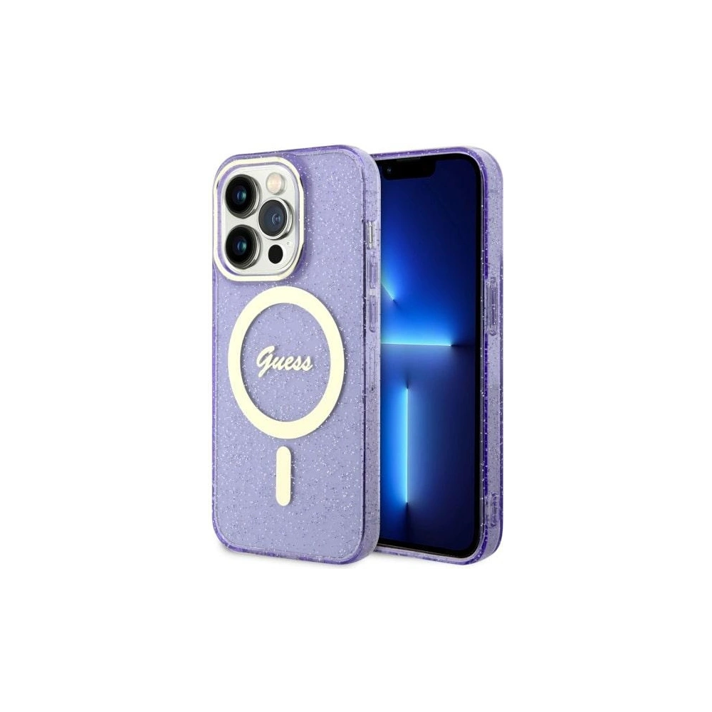 Hurtownia GSM - Etui Guess GUHMP14XHCMCGU Apple iPhone 14 Pro Max lila/purple Hardcase Glitter Gold MagSafe - GUE2535 - {ean13} - Hurt