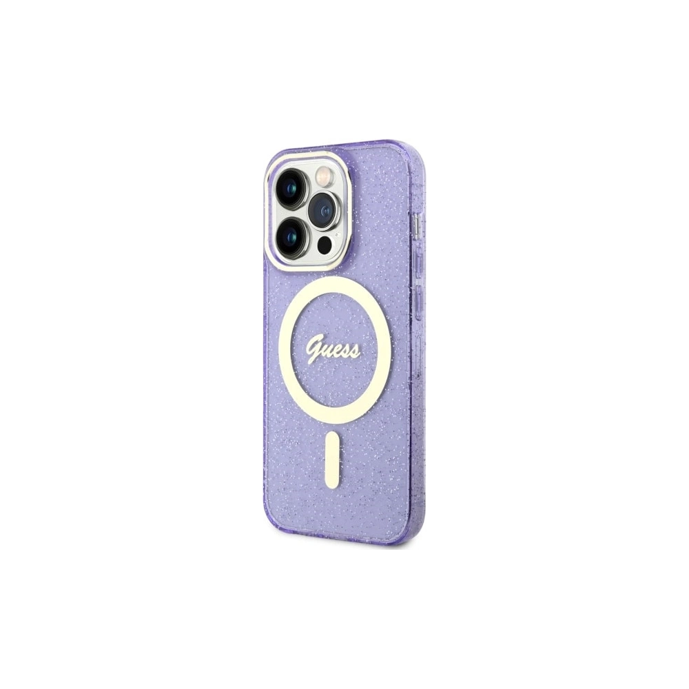 Hurtownia GSM - Etui Guess GUHMP14XHCMCGU Apple iPhone 14 Pro Max purpurowy/purple hardcase Glitter Gold MagSafe - GUE2535 - {ean13} - Hurt