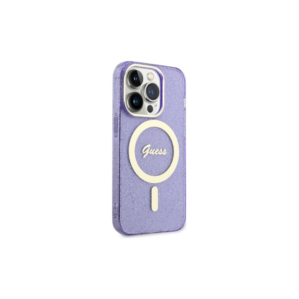 Hurtownia GSM - Etui Guess GUHMP14XHCMCGU Apple iPhone 14 Pro Max lila/purple Hardcase Glitter Gold MagSafe - GUE2535 - {ean13} - Hurt
