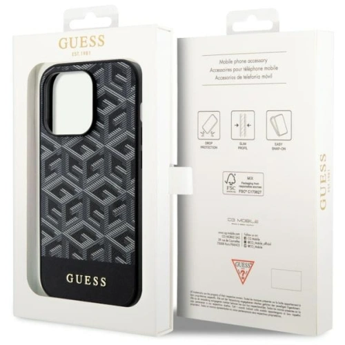 Etui Guess GUHMP14XHGCFSEK Apple iPhone 14 Pro Max czarny/black hardcase GCube Stripes MagSafe