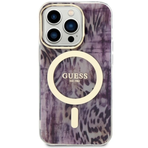 Etui Guess GUHMP14XHLEOPWP Apple iPhone 14 Pro Max różowy/pink hardcase Leopard MagSafe