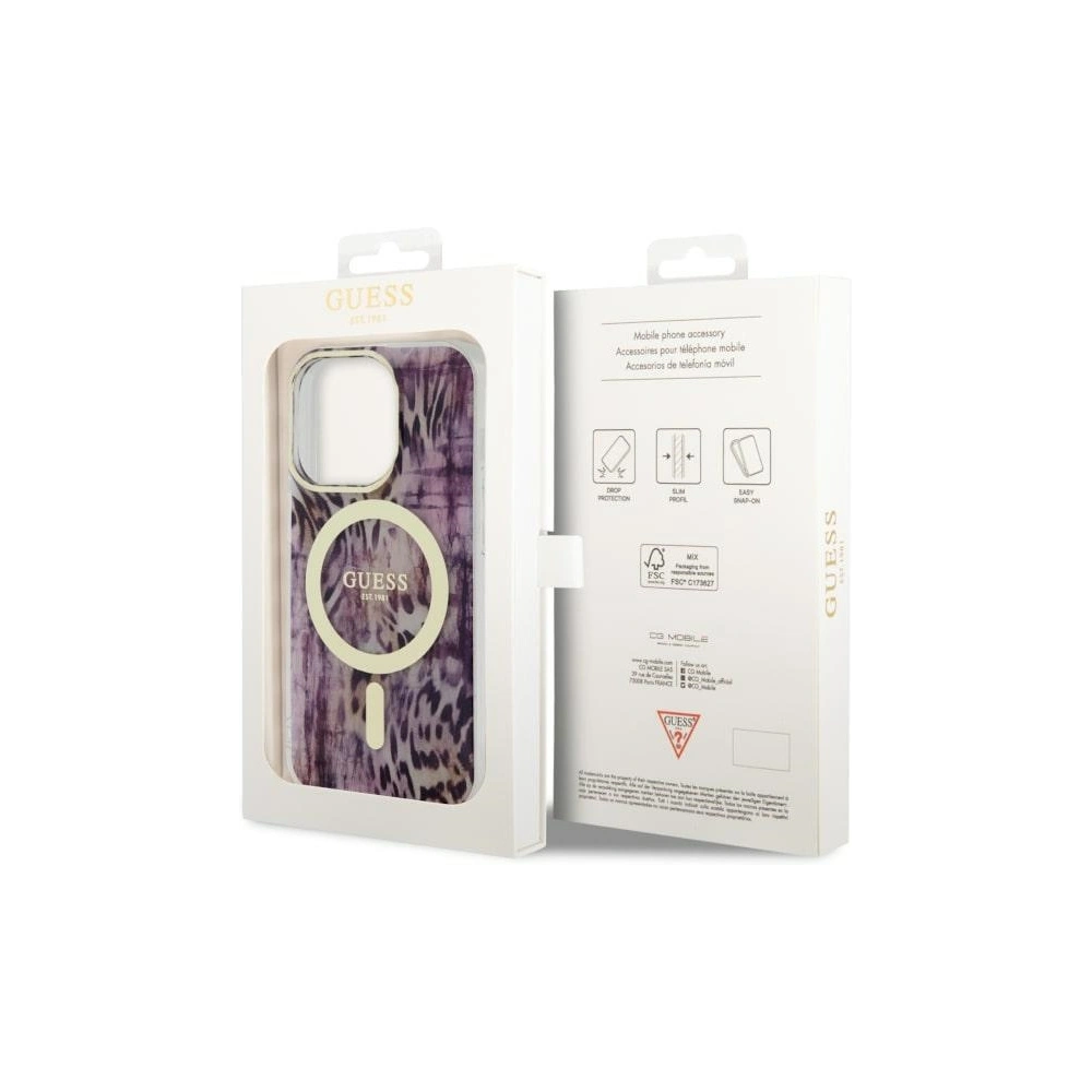 Hurtownia GSM - Etui Guess GUHMP14XHLEOPWP Apple iPhone 14 Pro Max růžový/pink hardcase Leopard MagSafe - GUE2538 - {ean13} - Hurt
