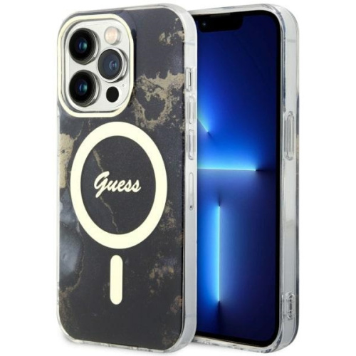 Guess Distributor - 3666339115784 - GUE2539 - Guess GUHMP14XHTMRSK Apple iPhone 14 Pro Max black hardcase Golden Marble MagSafe - B2B homescreen