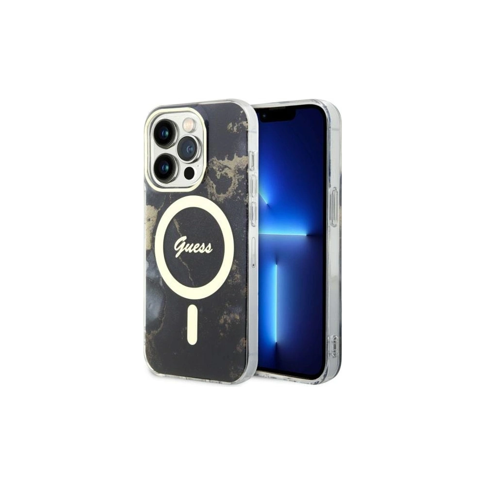 Hurtownia GSM - Etui Guess GUHMP14XHTMRSK Apple iPhone 14 Pro Max schwarz/black hardcase Golden Marble MagSafe - GUE2539 - {ean13} - Hurt