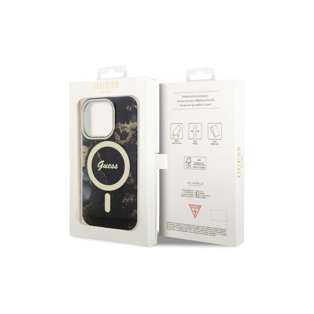 Hurtownia GSM - Etui Guess GUHMP14XHTMRSK Apple iPhone 14 Pro Max fekete/black hardcase Golden Marble MagSafe - GUE2539 - {ean13} - Hurt