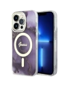 Etui Guess GUHMP14XHTMRSU Apple iPhone 14 Pro Max purpurrot/lila Hartschale Golden Marble MagSafe