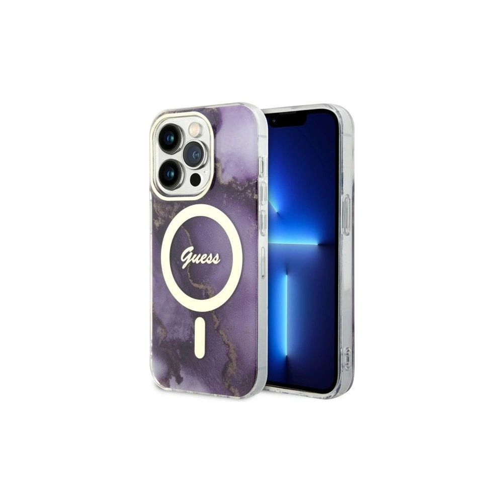 Hurtownia GSM - Etui Guess GUHMP14XHTMRSU Apple iPhone 14 Pro Max purpurrot/lila Hartschale Golden Marble MagSafe - GUE2540 - {ean13} - Hurt