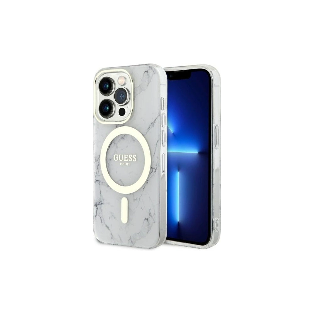 Hurtownia GSM - Etui Guess GUHMP14XPCUMAH Apple iPhone 14 Pro Max weiß/white hardcase Marble MagSafe - GUE2541 - {ean13} - Hurt